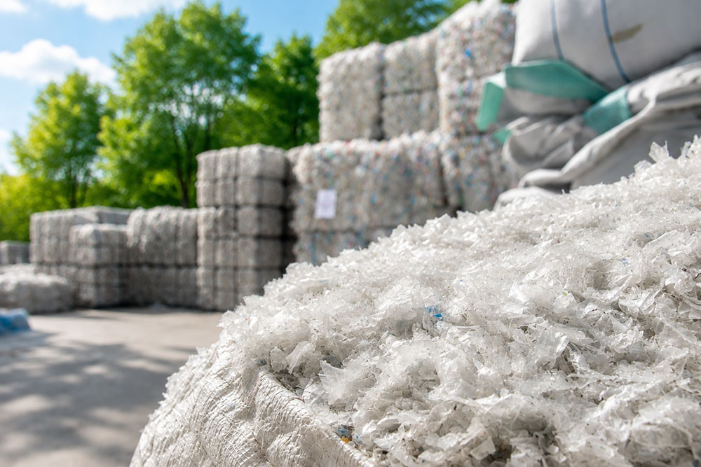 Plastic waste collected for recycling